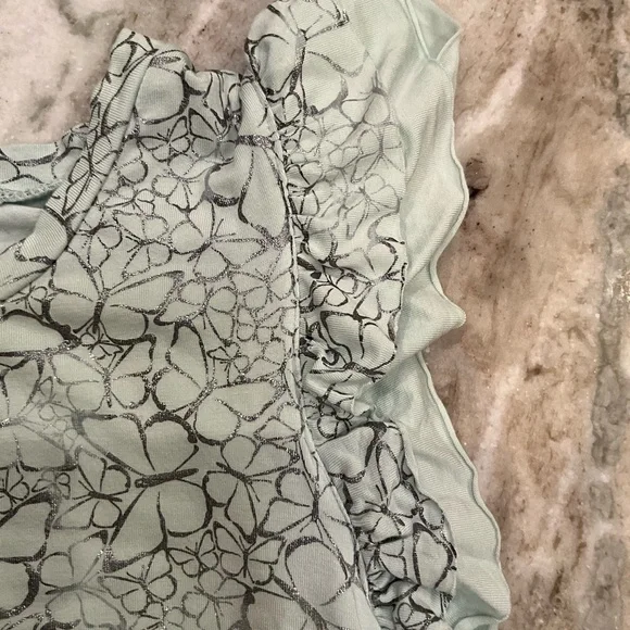 Floral Patterned Kids Dress - Mint Green